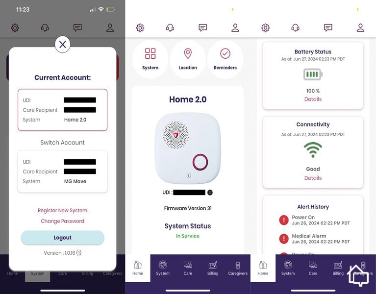 While it doesn’t have a virtual help button, the MyMedicalGuardian app features better virtual monitoring features for caregivers and seniors alike.
